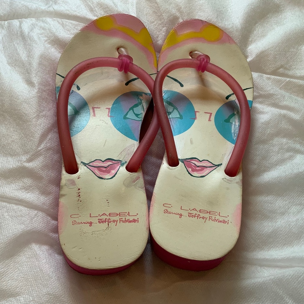 Style and Attitude Juicy Couture Pink W /Design Wedge Sandal Flip Flop Size 9